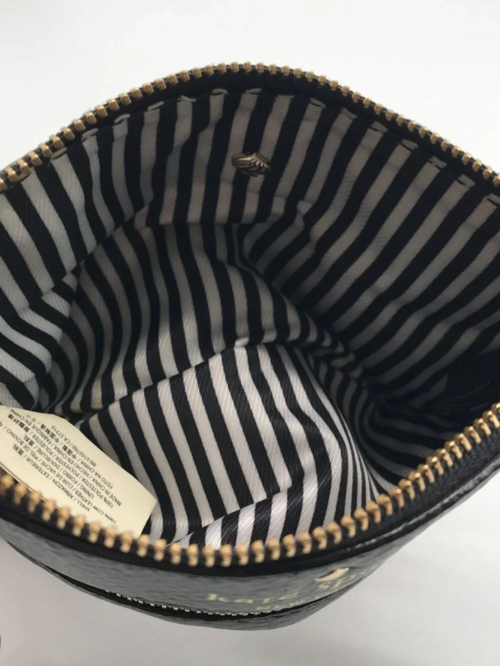 Kate Spade Black Pebbled Leather Cobble Hill Bee Wristlet